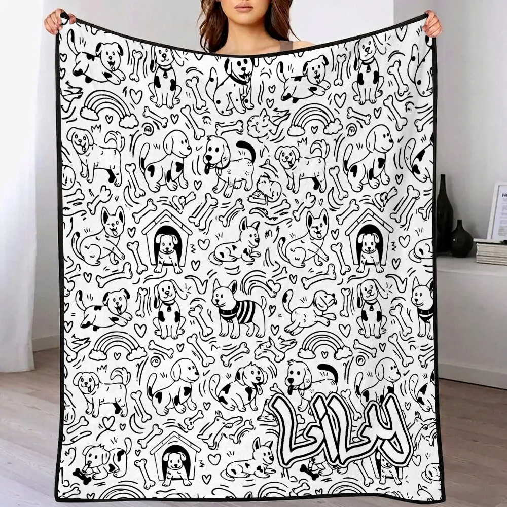 DIY Drawing & Custom Text Blanket with 24-Color Markers | Create Your Art Blanket Washable Keepsake Blanket for Kids & Adults