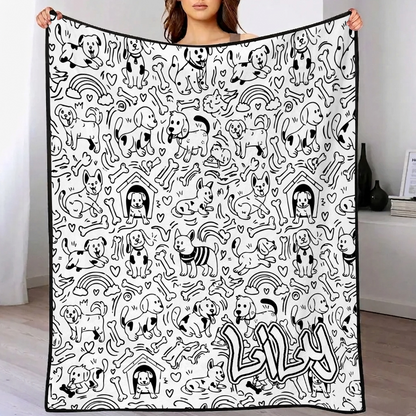 DIY Drawing & Custom Text Blanket with 24-Color Markers | Create Your Art Blanket Washable Keepsake Blanket for Kids & Adults