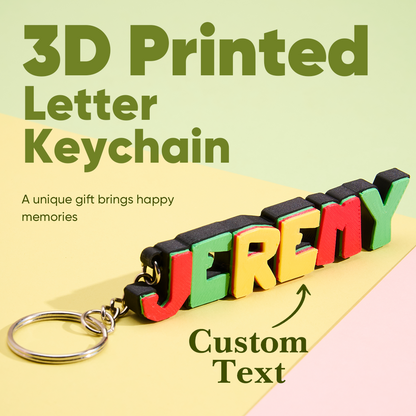 Personalized 3D Cartoon Keyring – Custom Name Plate Back to School Gift