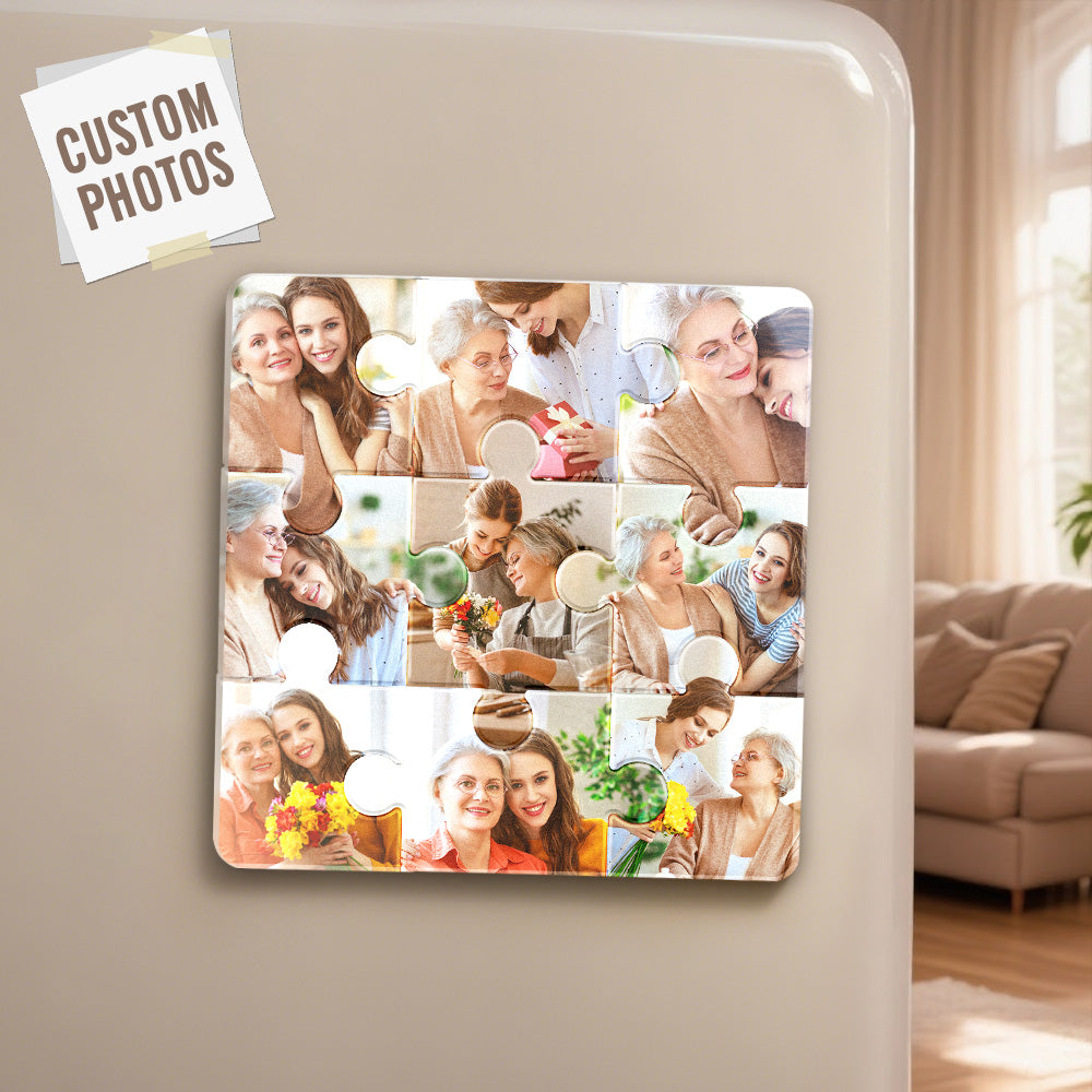 Personalized Photo Puzzle-Shaped Fridge Magnet