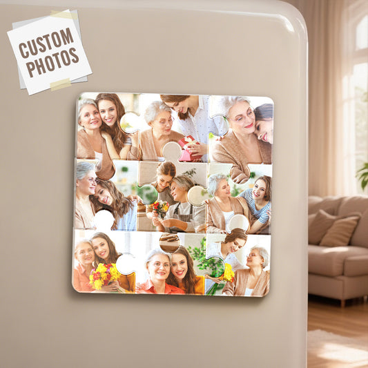Personalized Photo Puzzle-Shaped Fridge Magnet