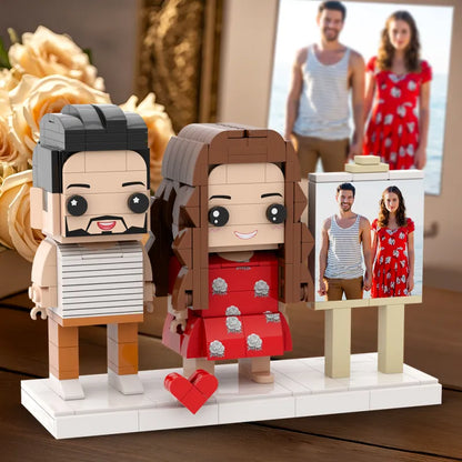 Custom LEGO-style couple figures