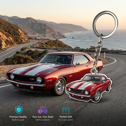 Personalized Car Photo Keychain – Custom Acrylic Vehicle Shape Gift