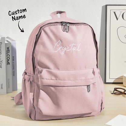 Personalized Embroidery Name Backpack — Custom Canvas School Bag for Kids