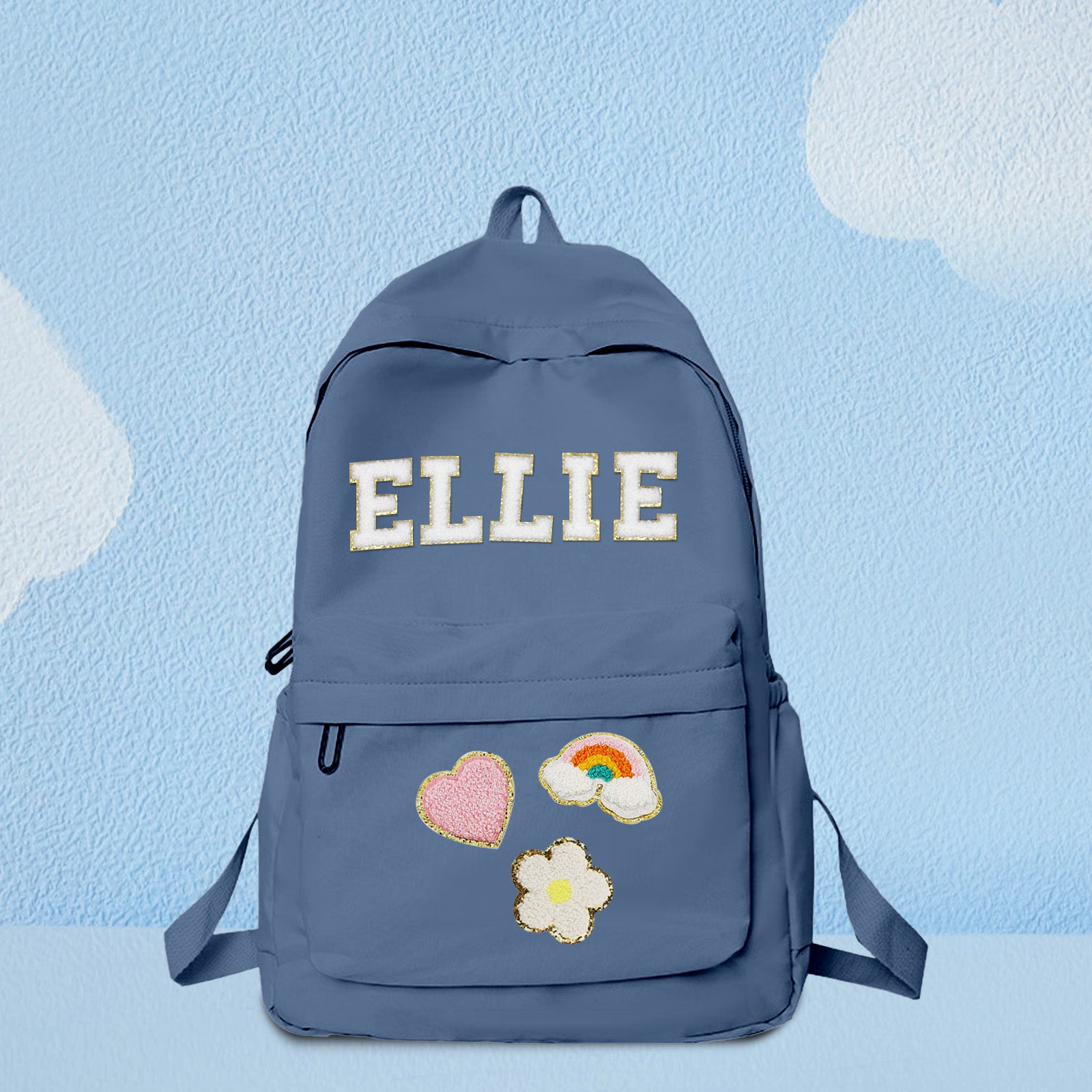 MadeMine personalized kids' backpack with custom name design, colorful school bag suitable for back-to-school use.