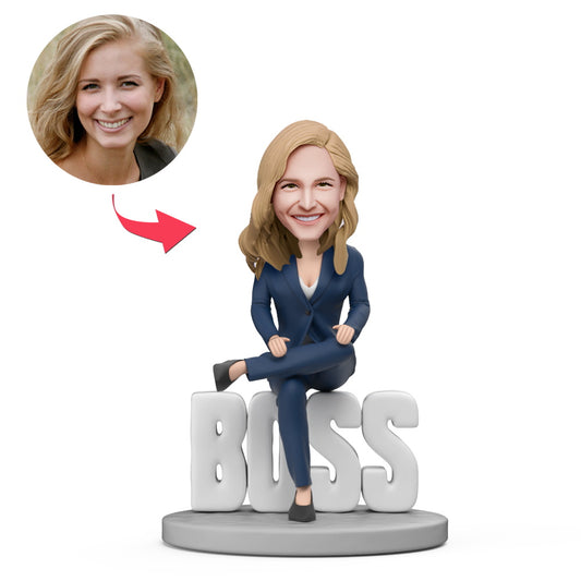 Custom Bobblehead with Engraved Text Domineering Lady Boss 