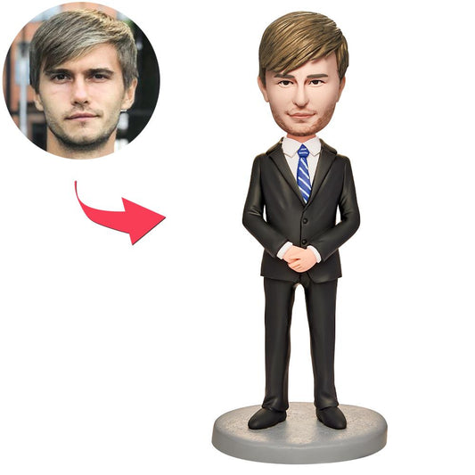 Formele zakelijke man, aangepaste bobbleheads met gegraveerde tekst