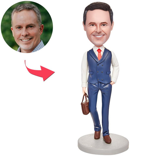 Maletín de traje para hombre de negocios con grabado de cabezón personalizado y texto