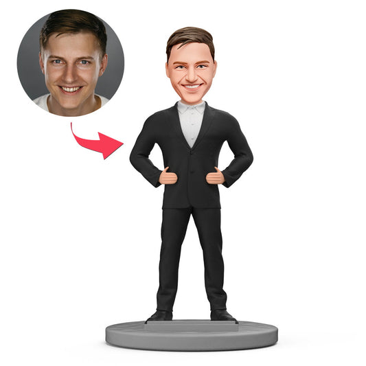 Soporte para teléfono móvil personalizado con texto grabado para traje de hombre de negocios