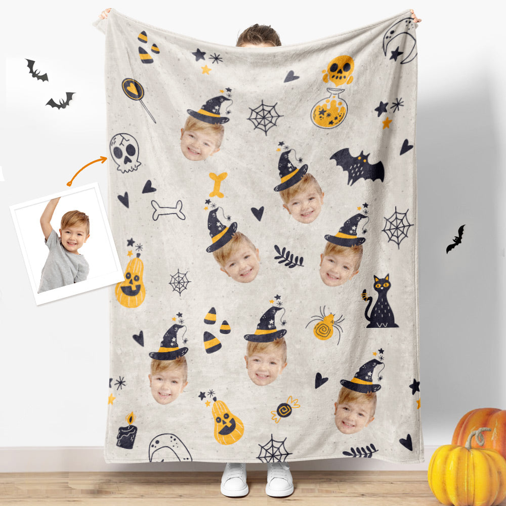 Halloween Gifts Custom Face Blanket 
