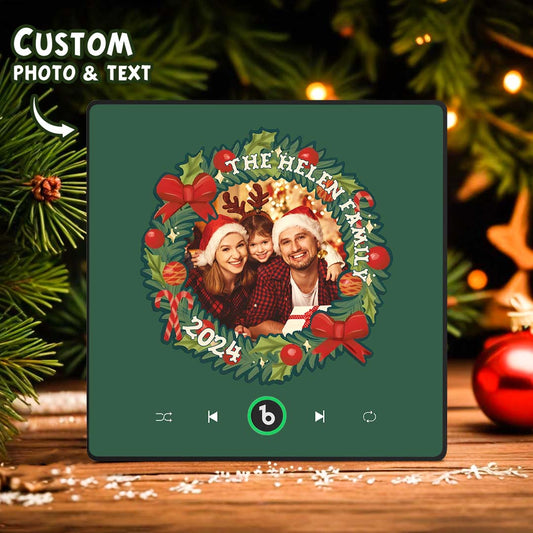 FridgeBeats Framed Personalized Christmas Wreath Family 