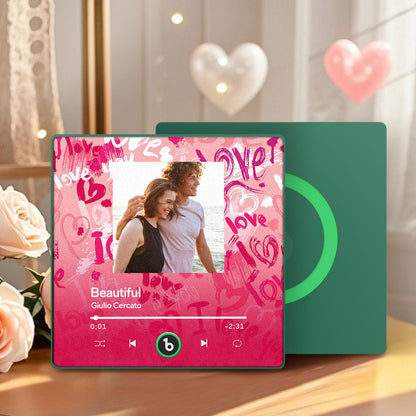 FridgeBeats Framed 4.0 Personalized Love Theme Music Fridge Magnet Valentines Gift Music Wall Photo Sticker