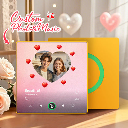 FridgeBeats Framed 4.0 Gepersonaliseerde Muziek Koelkastmagneet Hartvormig Valentijnscadeau Album Koelkastmagneet