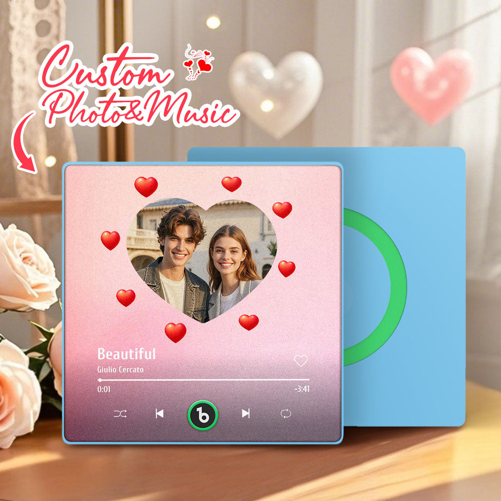 FridgeBeats Framed 4.0 Personalized Music Fridge Magnet Heart Style Valentines Gift Album Fridge Magnet