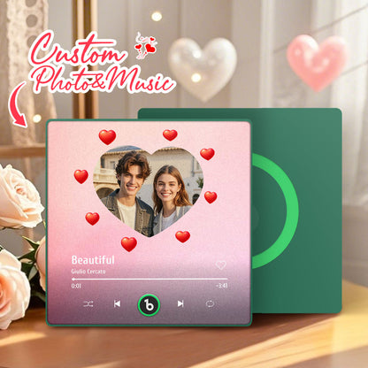 FridgeBeats Framed 4.0 Gepersonaliseerde Muziek Koelkastmagneet Hartvormig Valentijnscadeau Album Koelkastmagneet