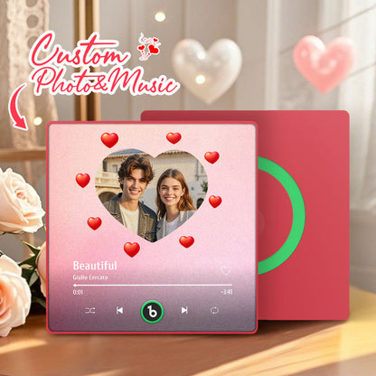 FridgeBeats Framed 4.0 Gepersonaliseerde Muziek Koelkastmagneet Hartvormig Valentijnscadeau Album Koelkastmagneet