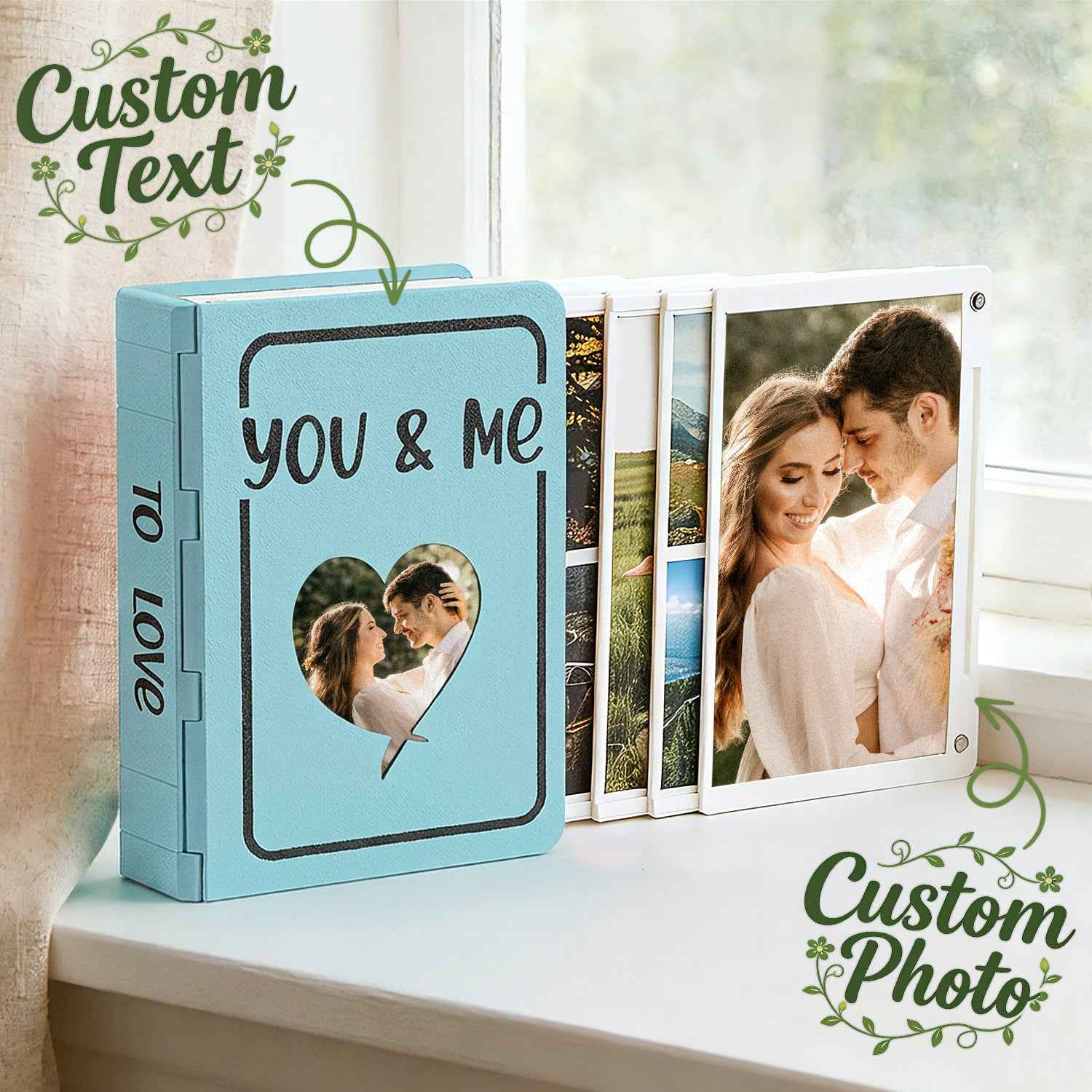 Custom Photo Album with 3D Printing Photo Books with Custom Covers and Spines Expandable Design