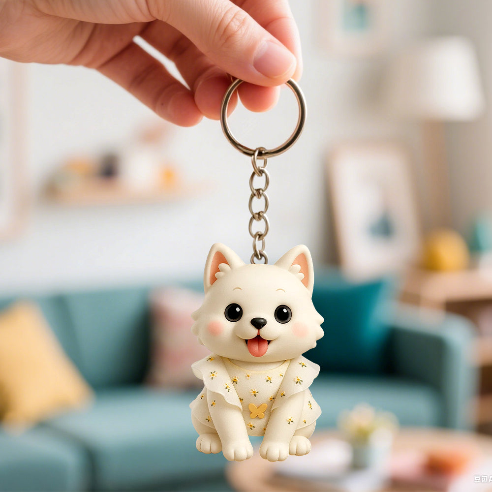 Custom 3D mini figure keychain from MadeMine featuring a personalized doll based on your photo, perfect for unique gifts.