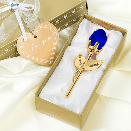 Personalized Engraved Crystal Rose Gift Box – Custom Name Valentine’s Day Gift