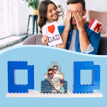 Personalized Dad & Papa Photo Brick Puzzle — Custom Father's Day Gift