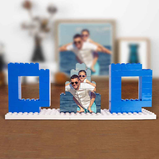 Personalized Dad & Papa Photo Brick Puzzle — Custom Father's Day Gift