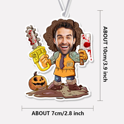 Custom Halloween Car Air Freshener Funny Rearview Mirror Ornament for Halloween Gift