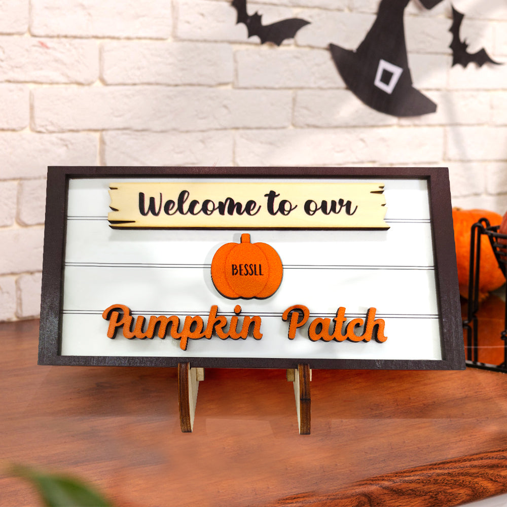 Name Pumpkin Wooden Display
