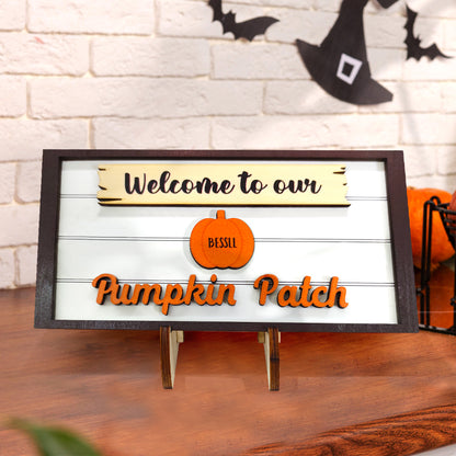 Name Pumpkin Wooden Display