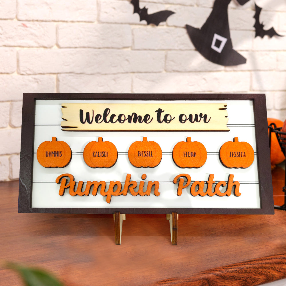 Name Pumpkin Wooden Display