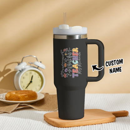 Personalized Teacher Tumbler – 40oz Custom Name Stainless Steel