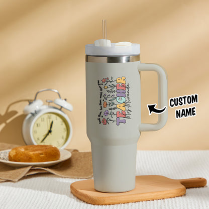 Personalized Teacher Tumbler – 40oz Custom Name Stainless Steel