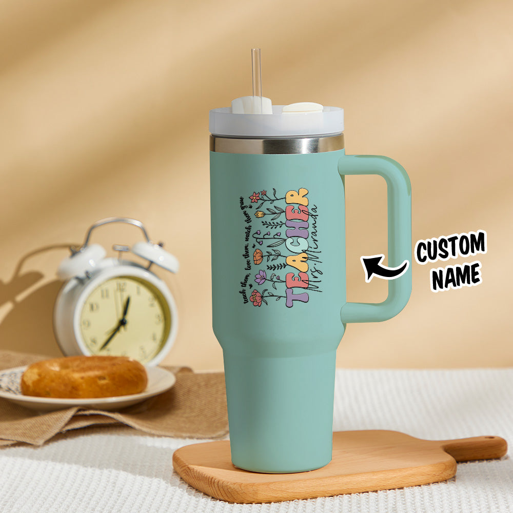 Personalized Teacher Tumbler – 40oz Custom Name Stainless Steel