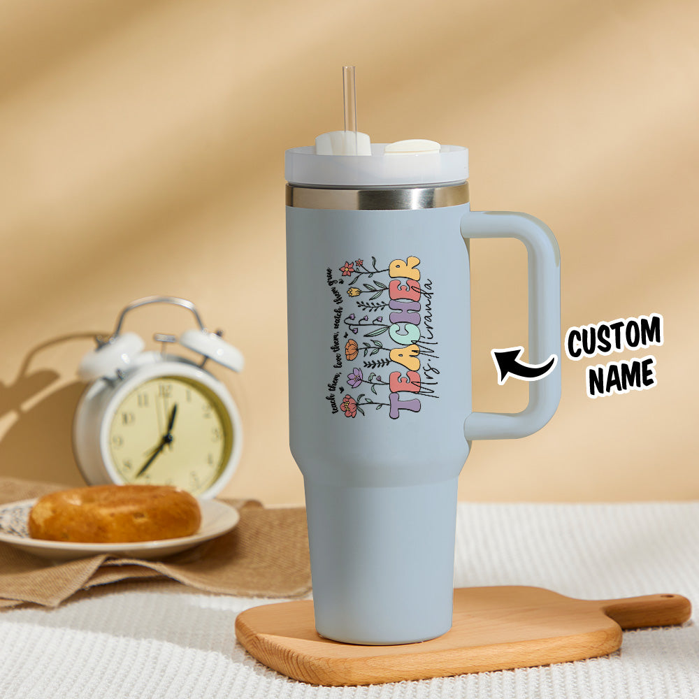 Personalized Teacher Tumbler – 40oz Custom Name Stainless Steel