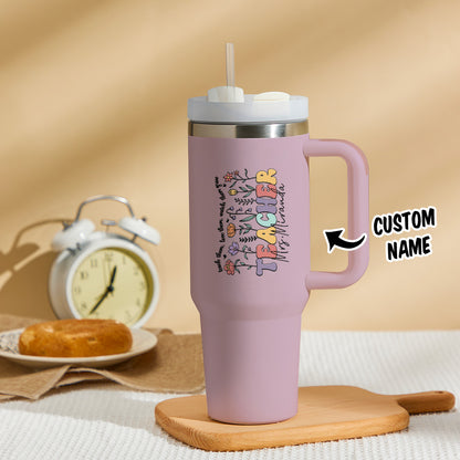 Personalized Teacher Tumbler – 40oz Custom Name Stainless Steel