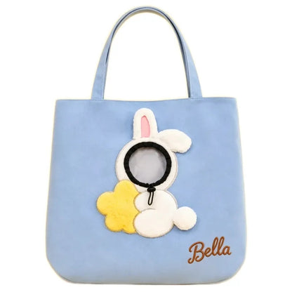 Personalized Pet Carrier Sling Bag with Custom Name | Breathable Canvas Shoulder Bag for Small Dogs & Cats