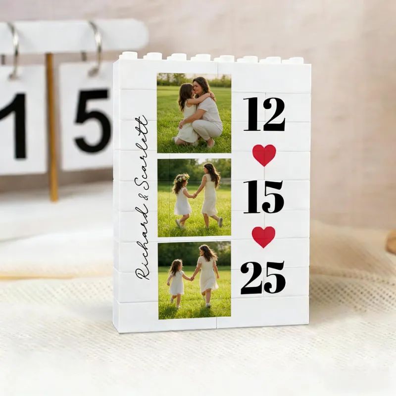 Personalized Photo Brick Puzzle Frame – Father's Day Gift for Dad