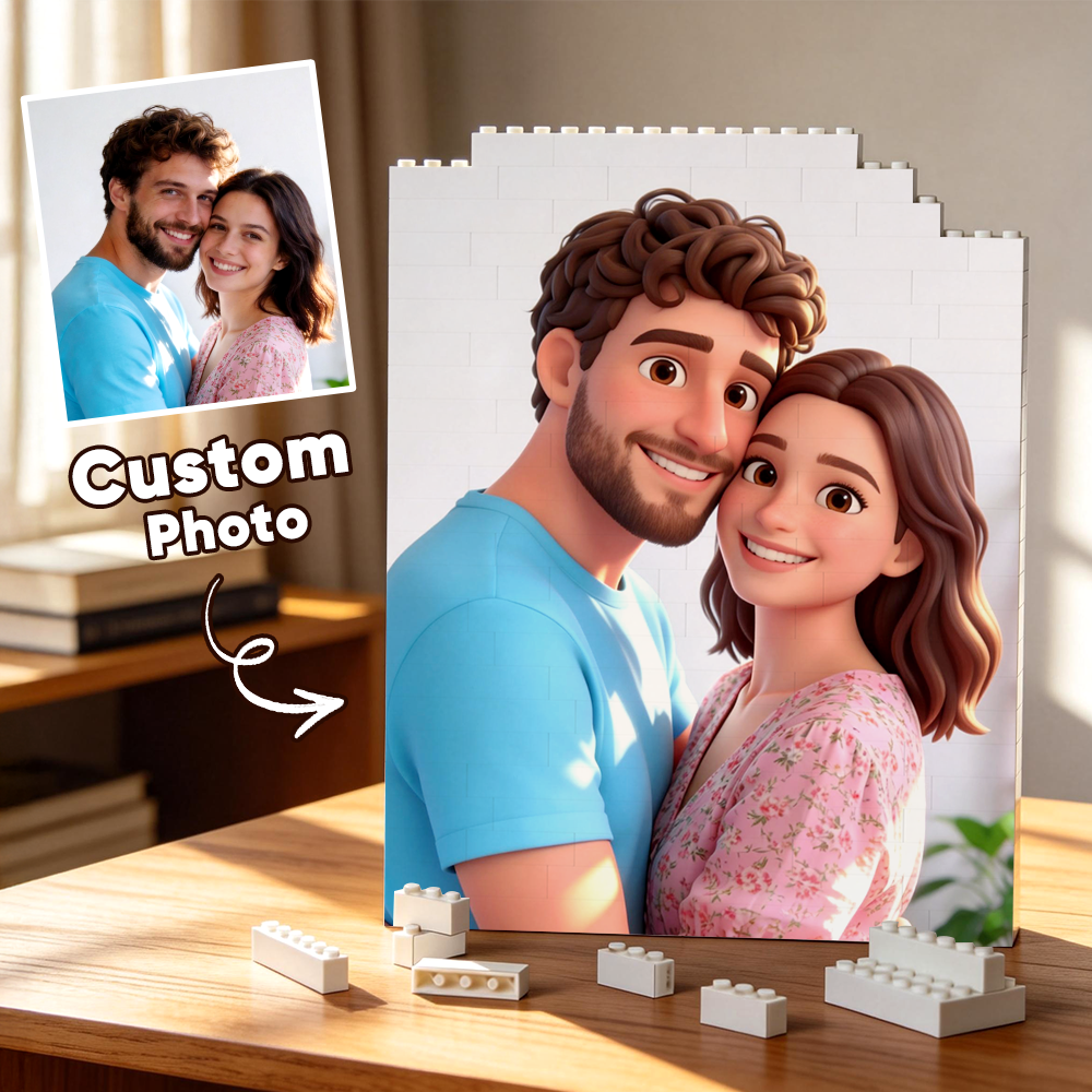 Personalized Photo Brick Puzzle Frame – Father's Day Gift for Dad