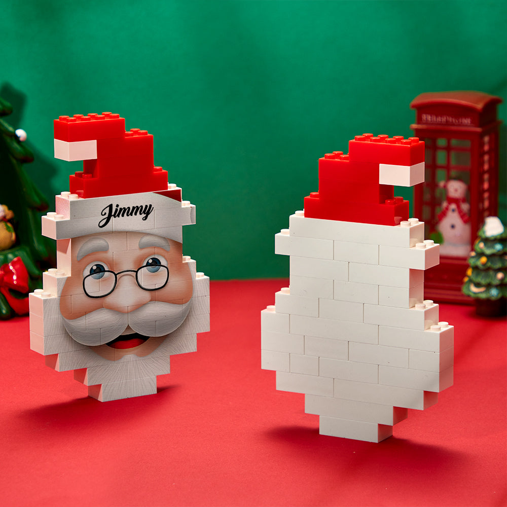 Gepersonaliseerde Kerstman Bouwstenen Kerstblok Baksteen Puzzels