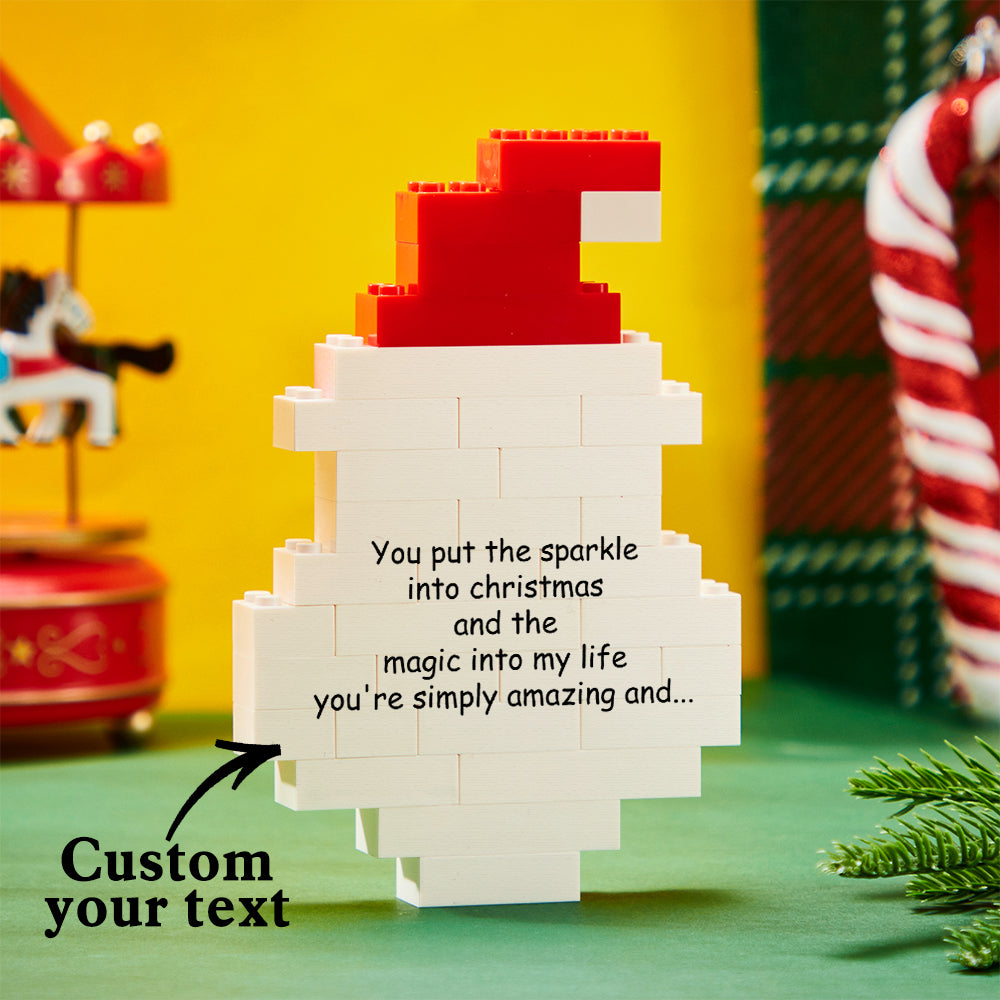 Gepersonaliseerde Kerstman Bouwstenen Kerstblok Baksteen Puzzels