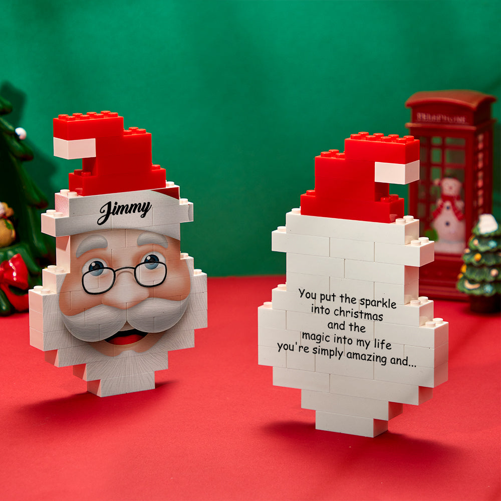 Gepersonaliseerde Kerstman Bouwstenen Kerstblok Baksteen Puzzels