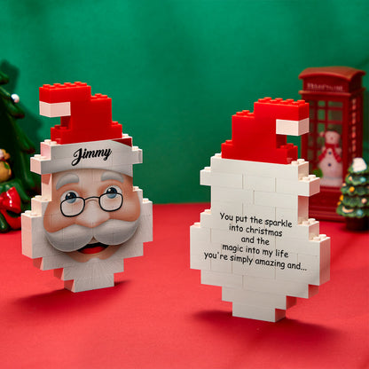 Gepersonaliseerde Kerstman Bouwstenen Kerstblok Baksteen Puzzels