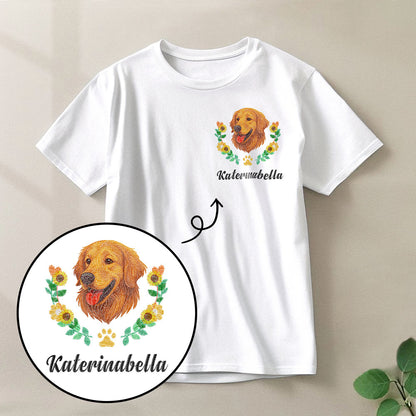 Custom Embroidered-Style Pet T-shirt 