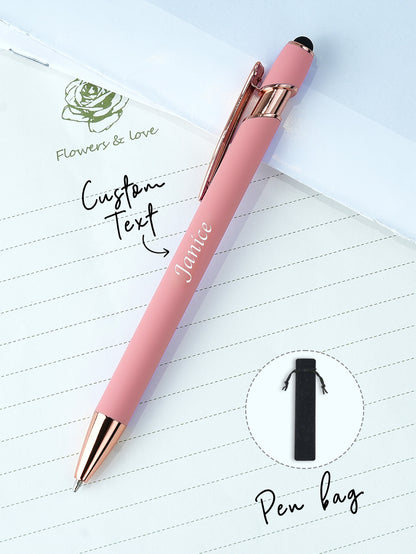 Custom Name Multifunction Ballpoint Pen with Drawstring Pouch Back to School Gift Birthday Gift Teacher