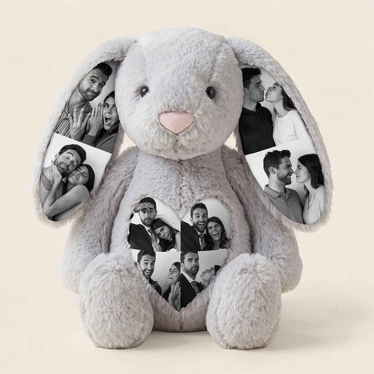 Custom Ears & Belly  Custom Photo Bunny Plush  For Couples Anniversary Gifts (Production time : 15 working days)