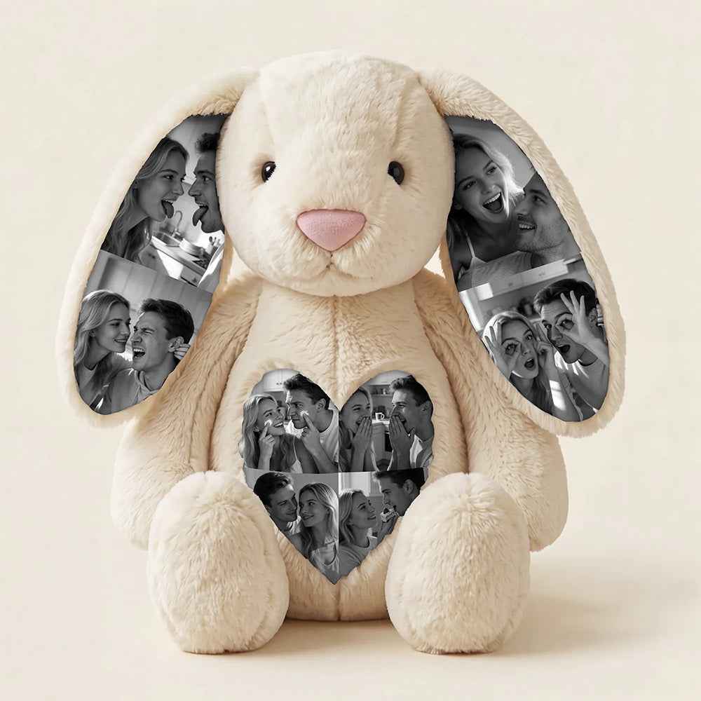 Custom Ears & Belly  Custom Photo Bunny Plush  For Couples Anniversary Gifts (Production time : 15 working days)