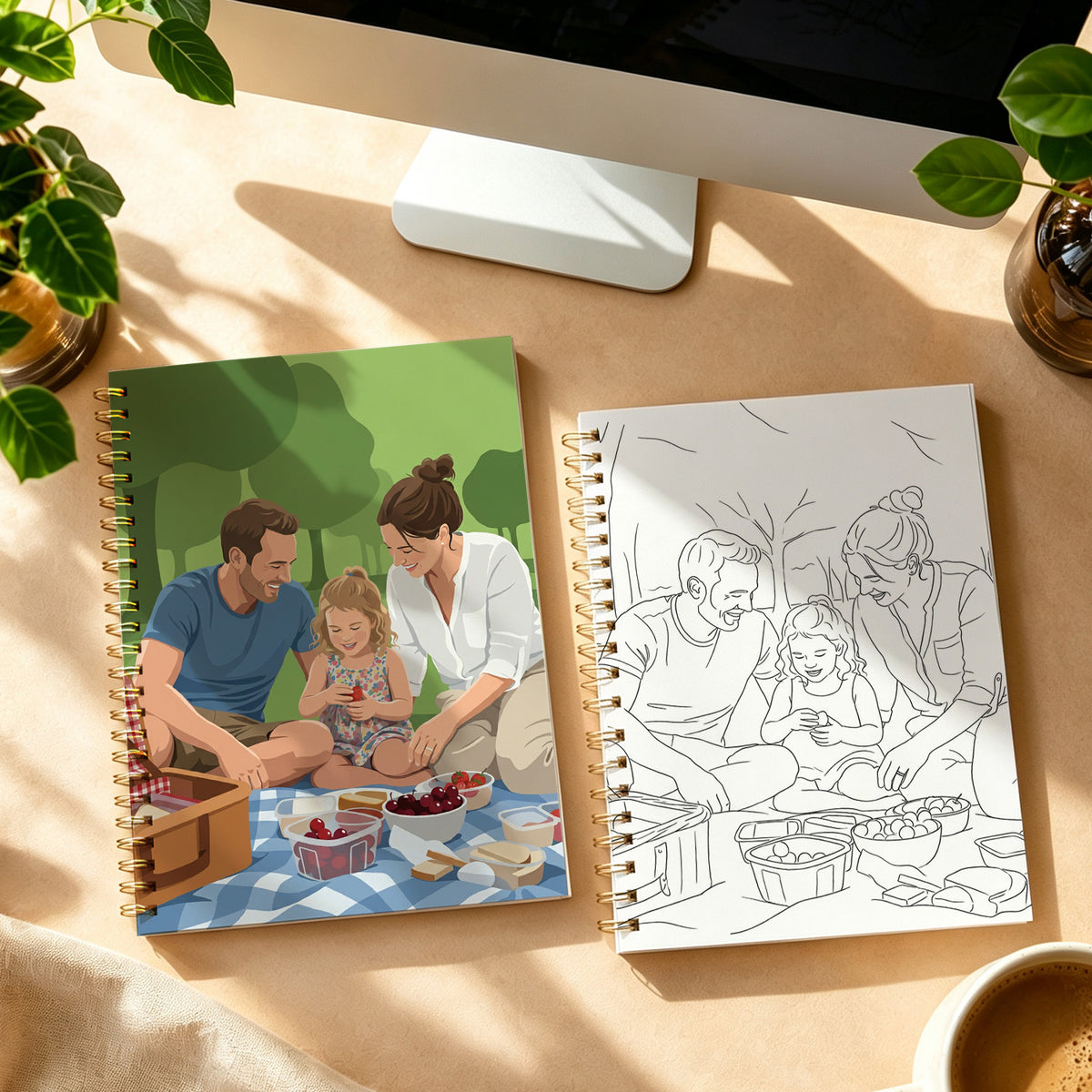 Personalized Halloween Photo Coloring Book – Custom Family & Pet Gift