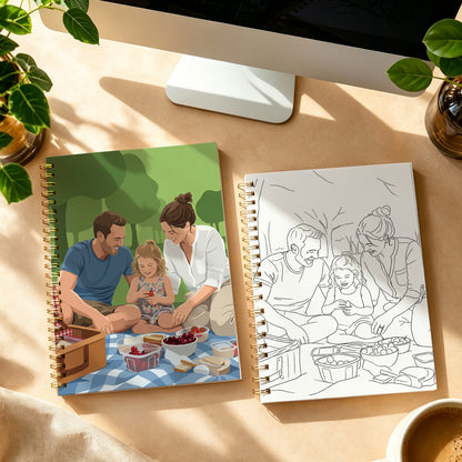 Personalized Halloween Photo Coloring Book – Custom Family & Pet Gift