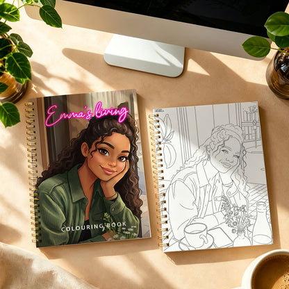 Personalized Halloween Photo Coloring Book – Custom Family & Pet Gift