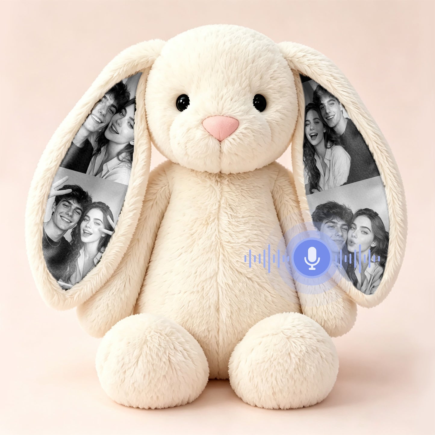 Personalized Voice Recording Bunny Plush – Custom Photo & Sound Gift