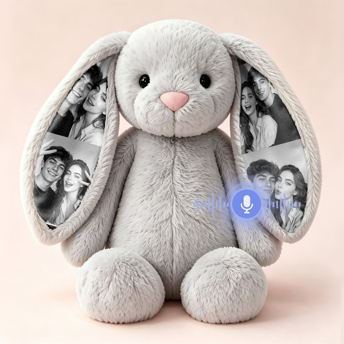 Personalized Voice Recording Bunny Plush – Custom Photo & Sound Gift